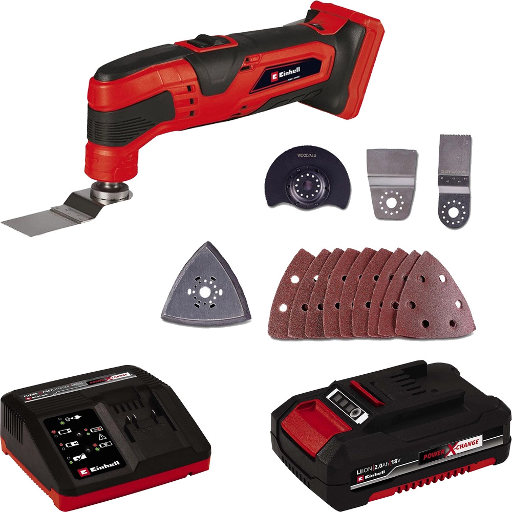 Einhell TC-MG 18 Li-Solo 18V MultiTool, Accessories, 1x 2.5Ah Battery & Charger