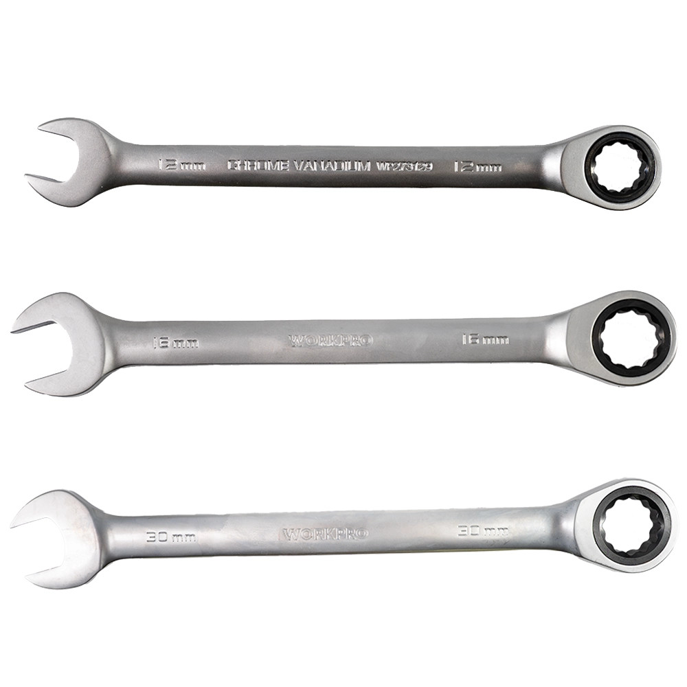 WORKPRO 3 Piece Ratchet Combination Spanner Set