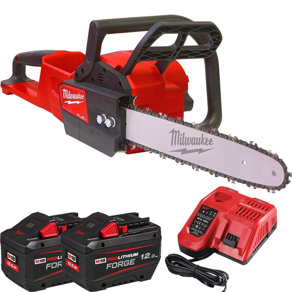 Milwaukee M18 FCHS35-122 18V FUEL Brushless 35cm Chainsaw, 2x 12.0Ah FORGE Batteries & Charger