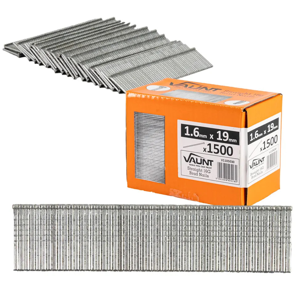 Vaunt 19mm 16g Straight Brad Nails - Pack of 1500