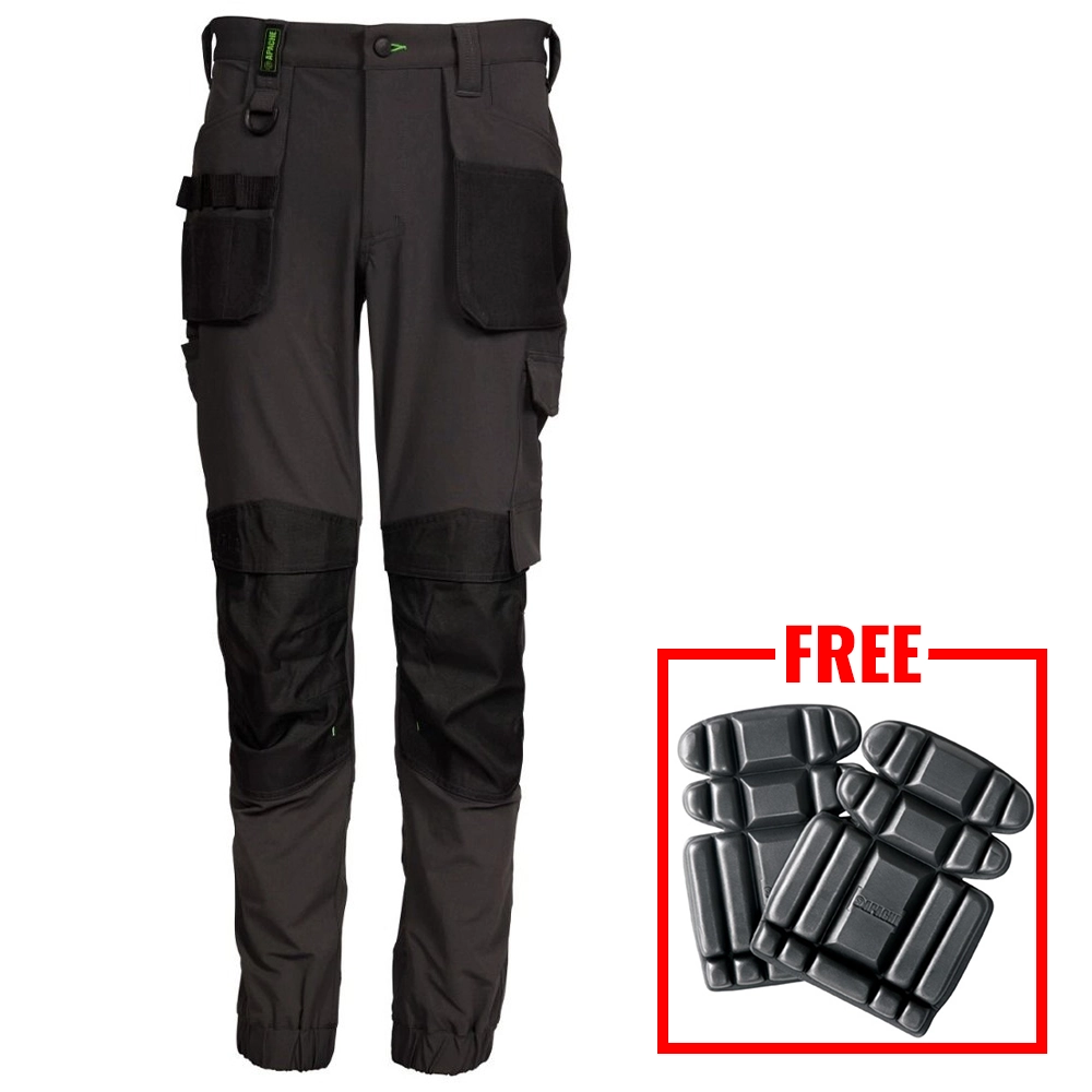 Apache Yellowknife 4-Way Stretch Cuffed Trousers - Grey & Black