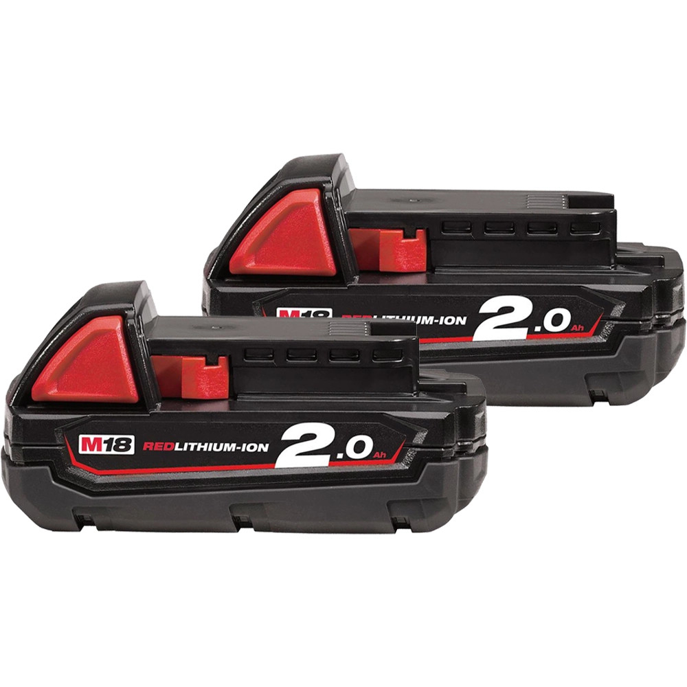 Milwaukee M18 B2 2.0Ah 18V Li-Ion Battery - Pack of 2