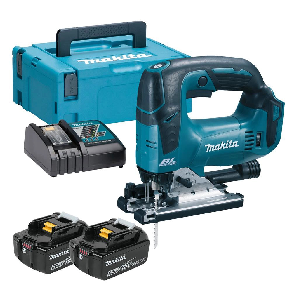 Makita DJV182RTJ 18V LXT Brushless Jigsaw, 2x 5.0Ah Batteries, Charger & Case
