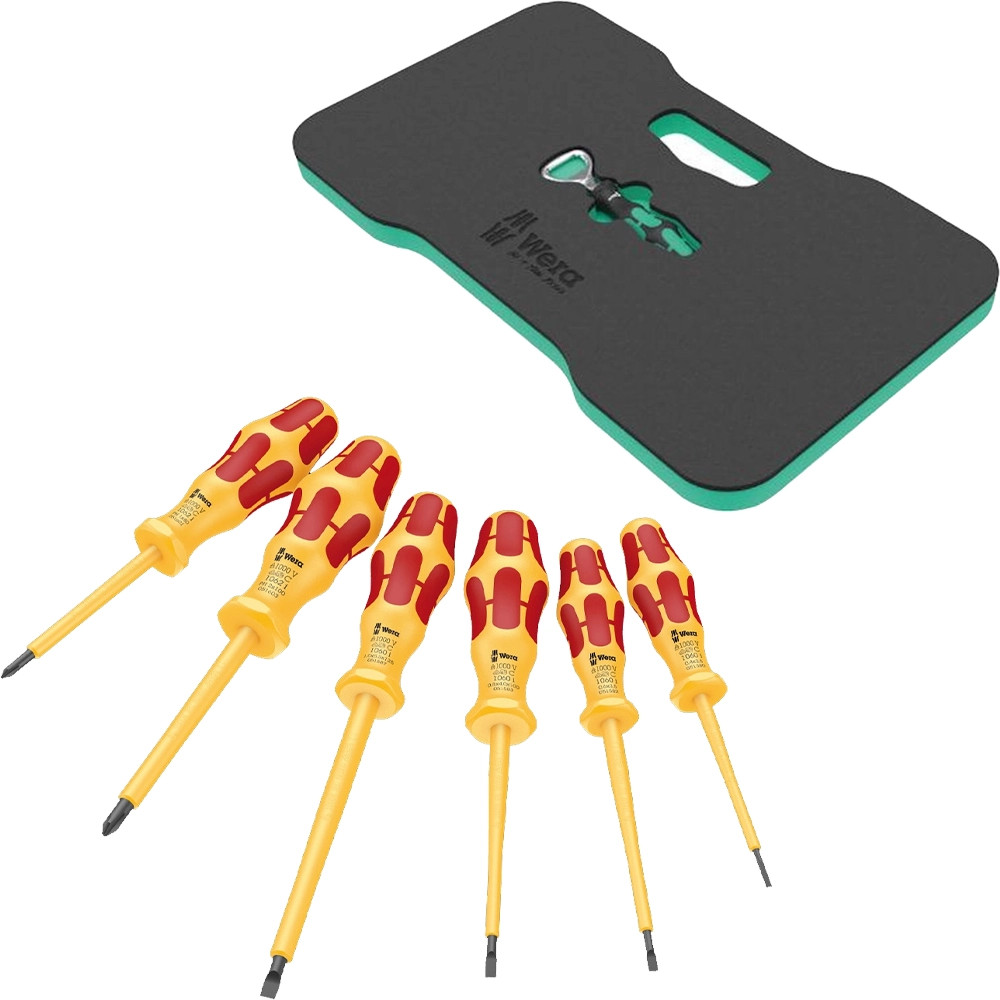 Wera 6 Piece Kraftform VDE '1060 i/1062 i/6' Screwdriver Set & Kneeling Mat