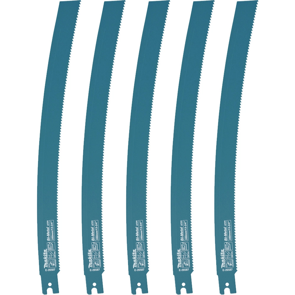 Makita E-26587 350mm 8TPI Bi-Metal Reciprocating Saw Blades for Metal, Cast Iron & Stainless - Pack of 5