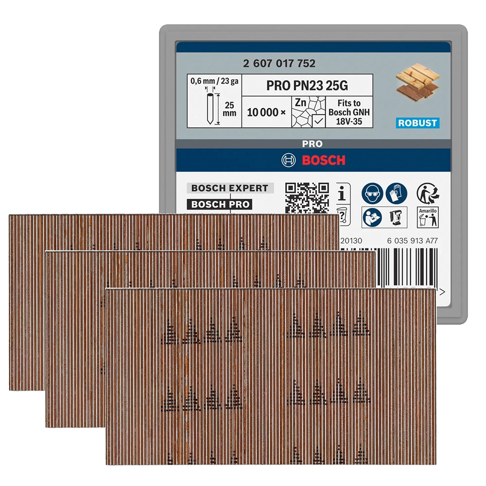 Bosch PRO PN23 25mm 23G Pin Galvanised - Pack of 10000