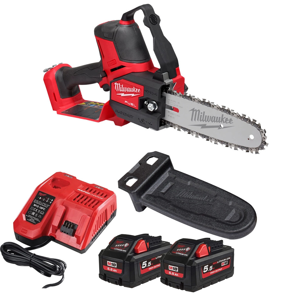 Milwaukee M18 FHS20-552 18V FUEL Brushless 20cm Pruning Saw, 2x 5.5Ah High Output Batteries & Charger