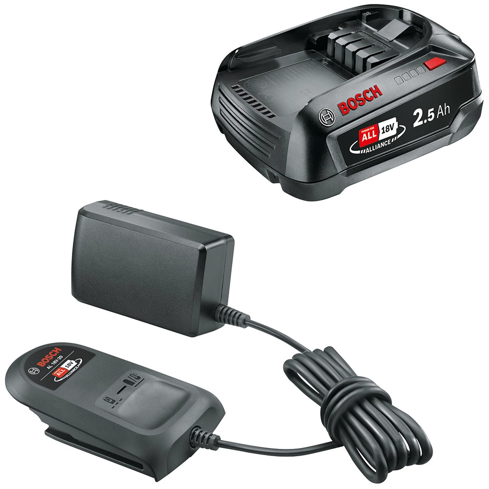 Bosch Green 2.5Ah 18V ALL Alliance Battery & AL 18V-20 Charger Starter Set