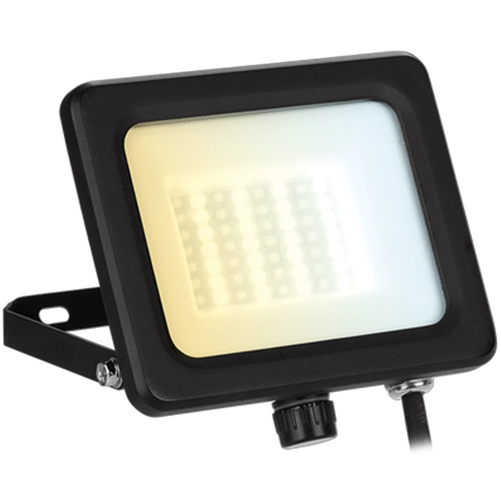 Aurora 20W LED IP65 Adjustable Floodlight (Black) & COMBI 308 Junction Box with 3x Wago 221-413