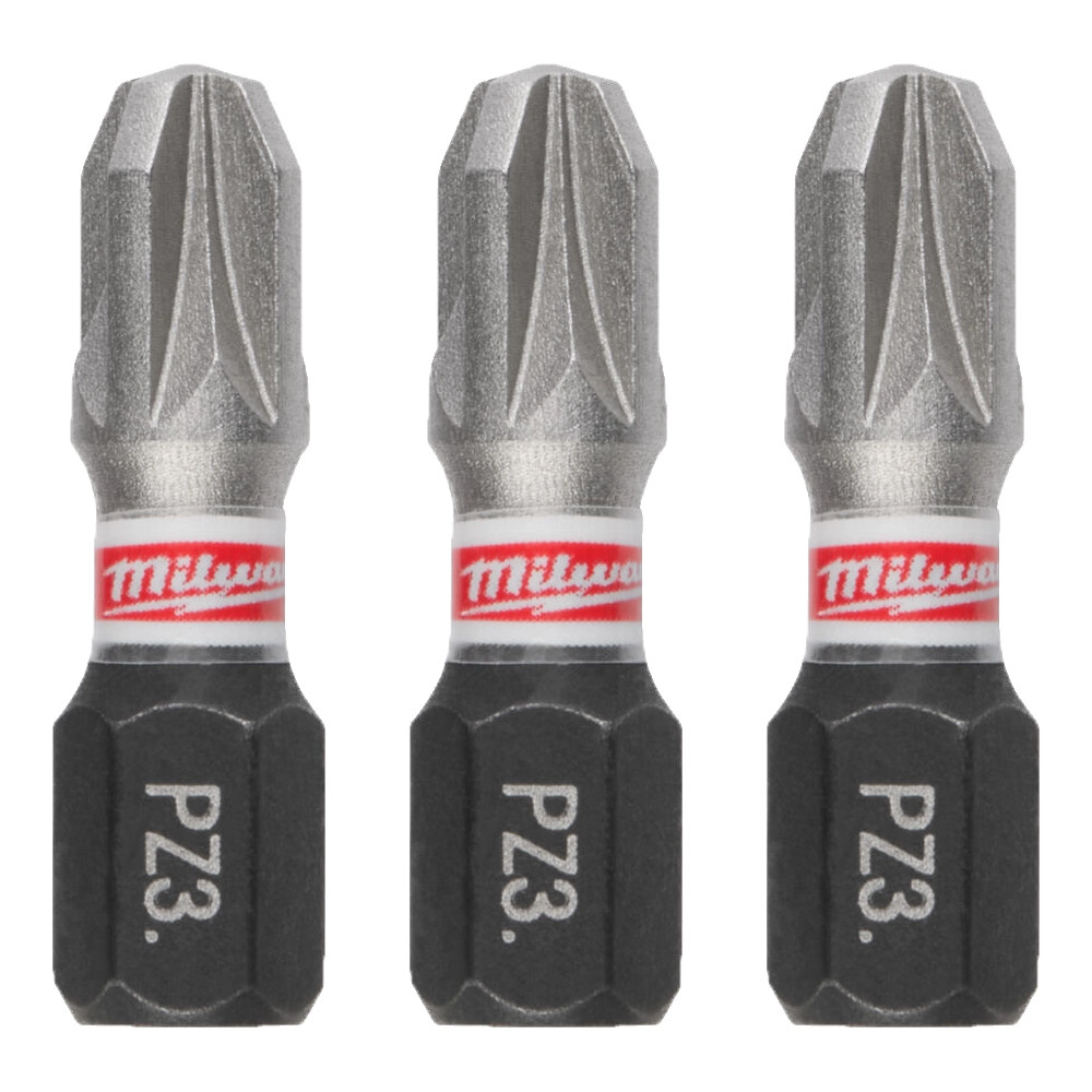 Milwaukee PZ3 x 25mm SHOCKWAVE GEN4 Screwdriver Bits - Pack of 3