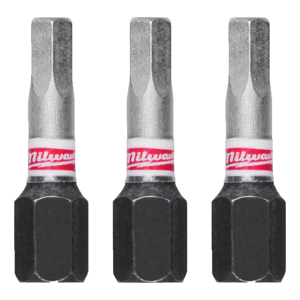 Milwaukee GEN4 HEX4 25mm SHOCKWAVE Impact Screwdriver Bits - Pack of 3