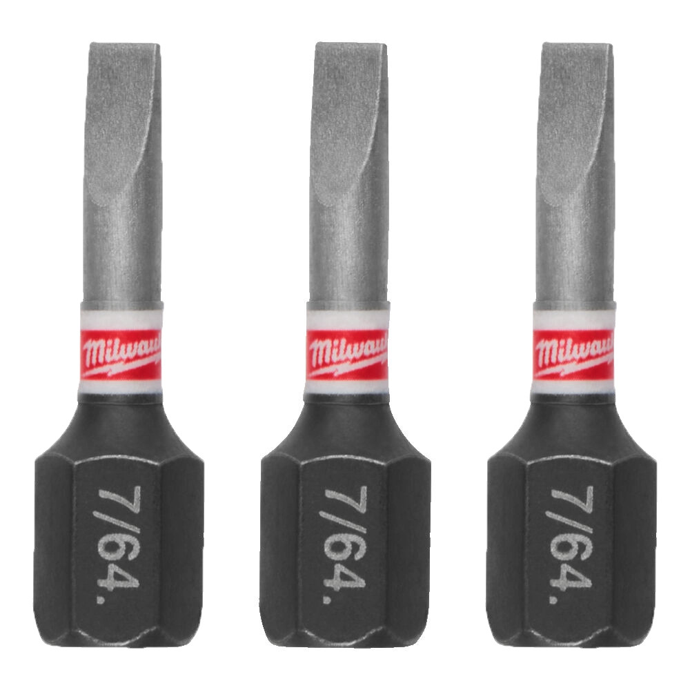 Milwaukee GEN4 SL0.6x4.5 25mm SHOCKWAVE Impact Screwdriver Bits - Pack of 3
