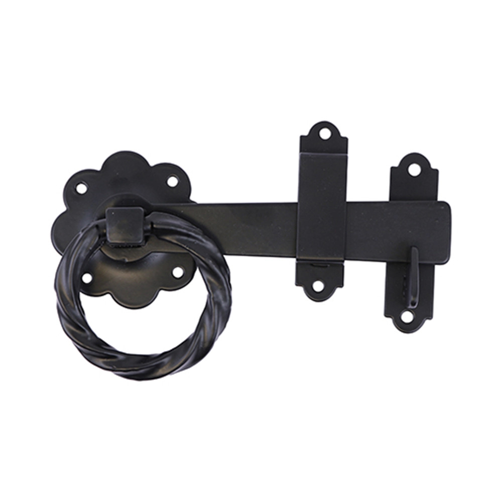 Timco Ring Gate Latch - Twisted - Black 6''