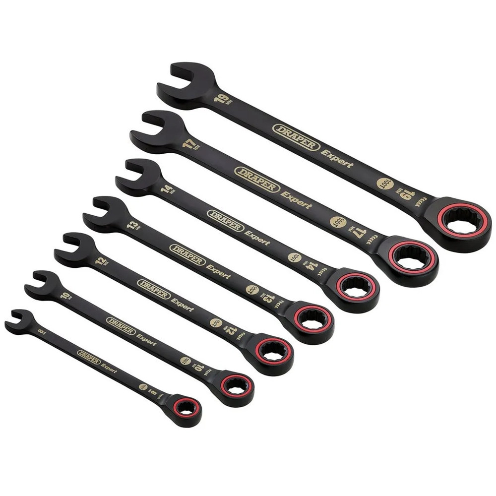 Draper 7 Piece Expert HI-TORQ Metric Ratcheting Combination Spanner Set