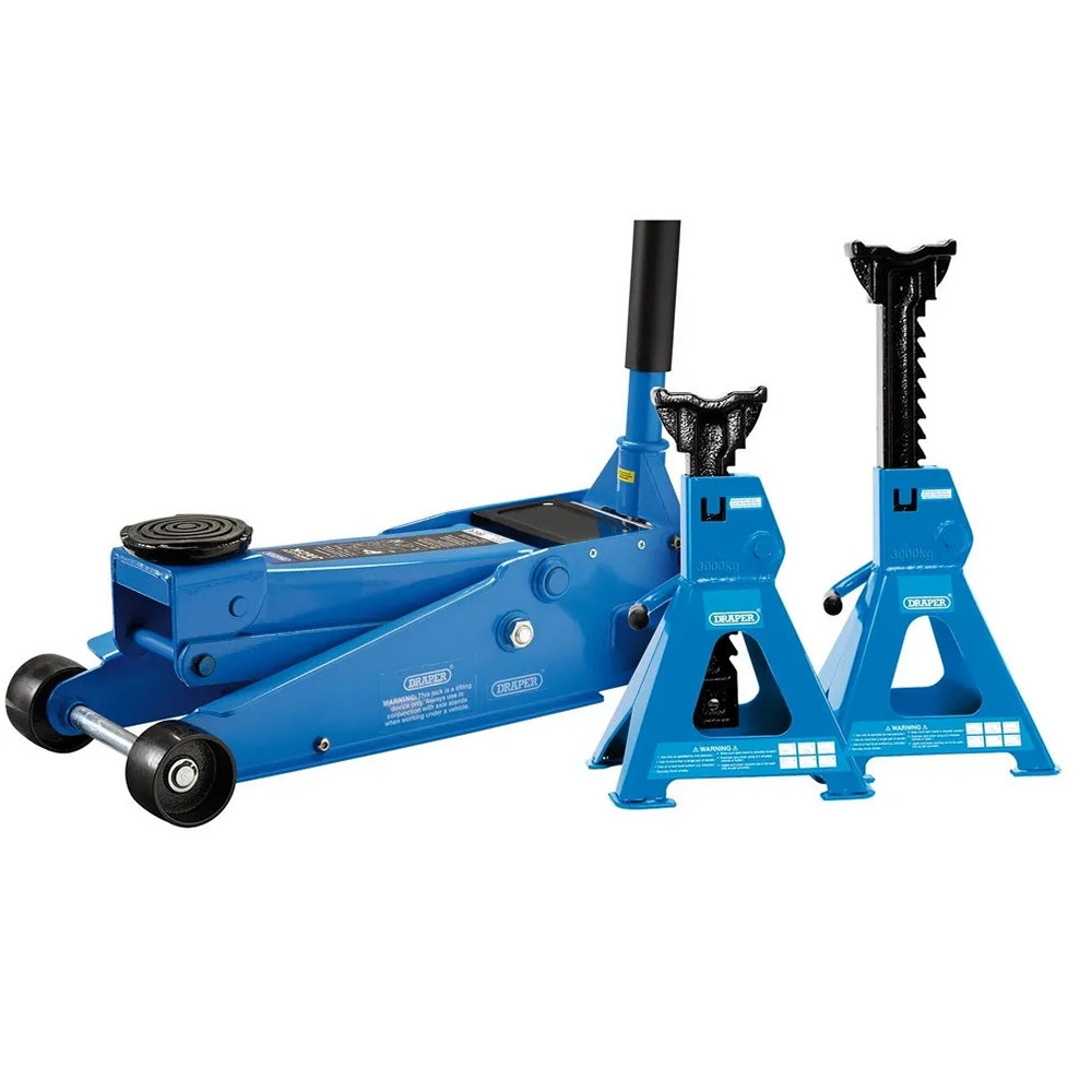 Draper 3 Tonne Trolley Jack and Axle Stand Kit
