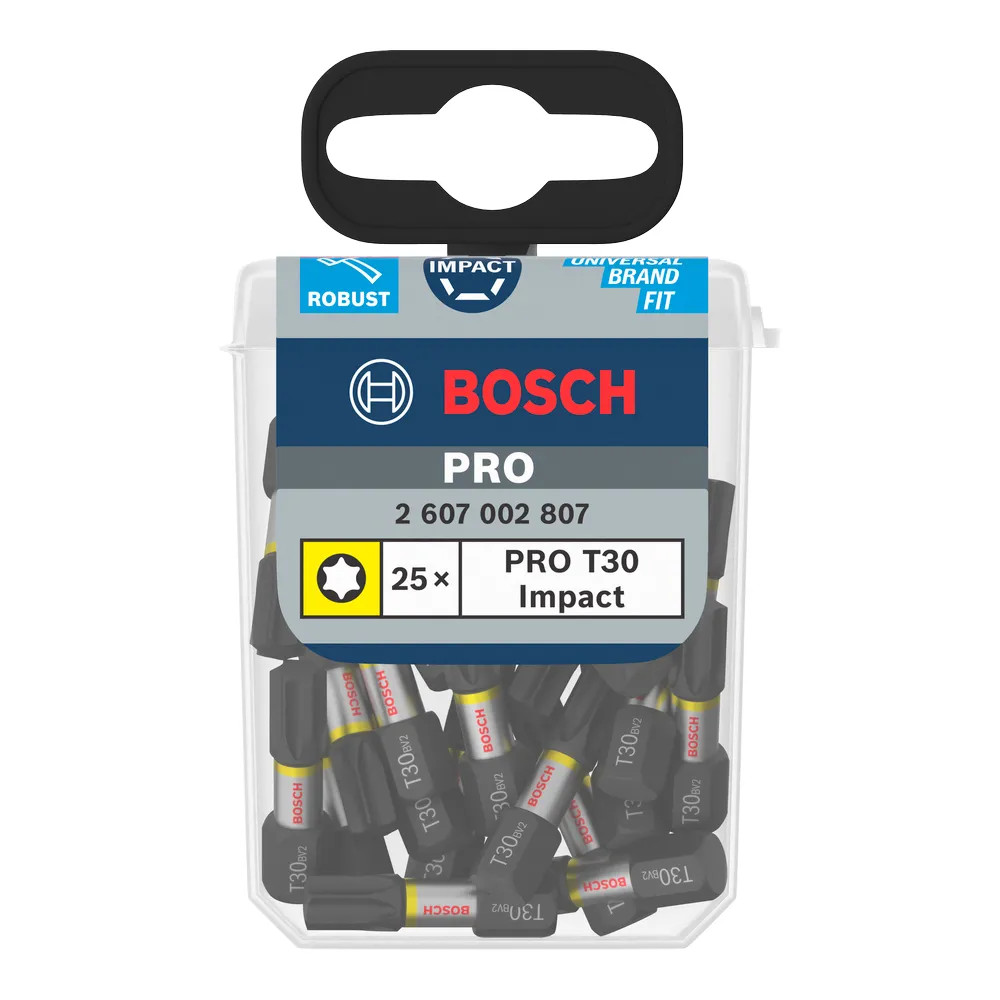 Bosch PRO T30 25mm Torx Impact Screwdriver Bits - Pack of 25