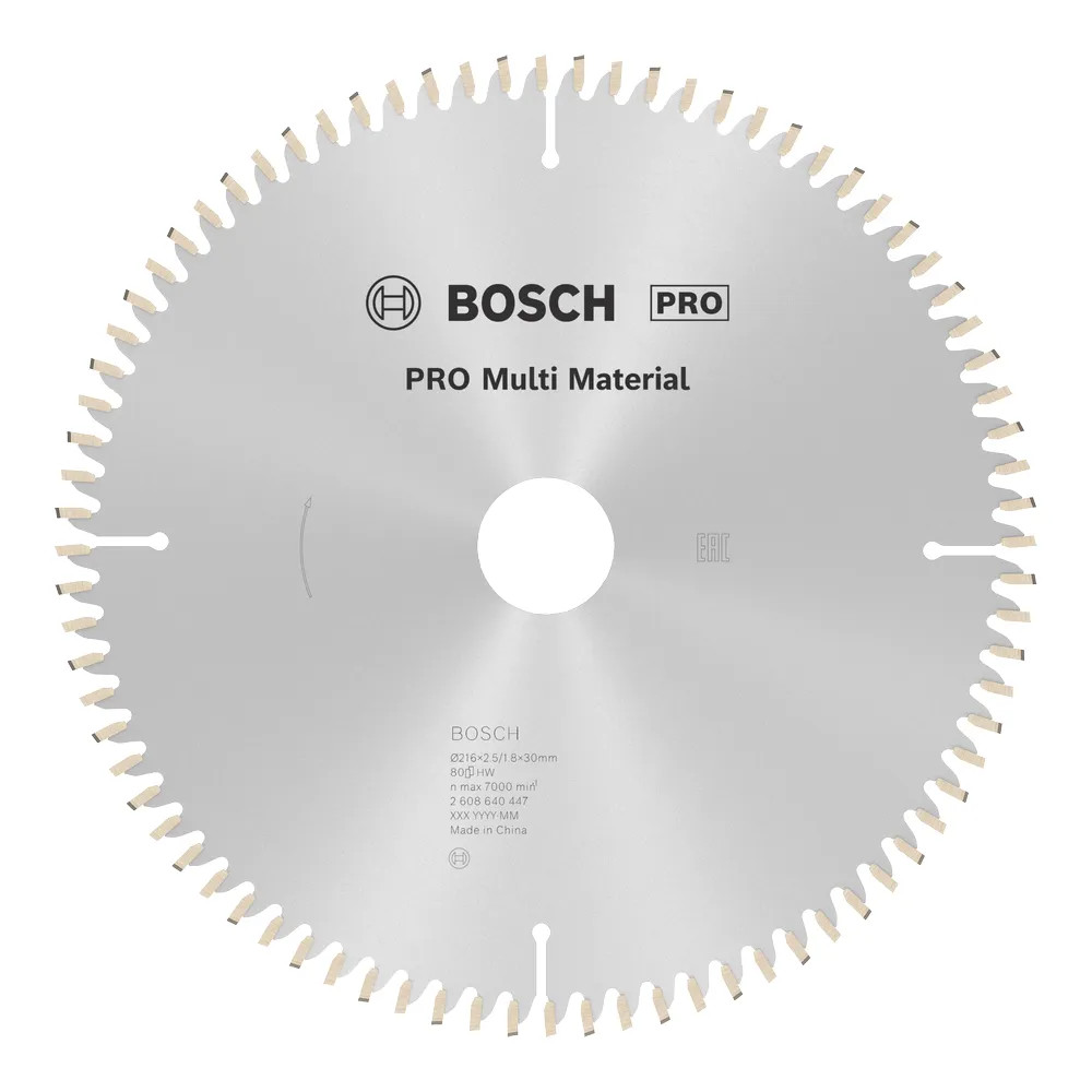 Bosch PRO 216mm x 30mm 80T Multi Material Circular Saw Blade