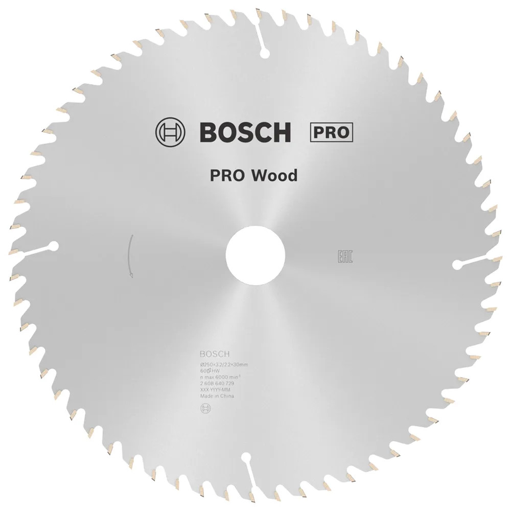 Bosch PRO 250mm x 30mm 60T Wood Circular Saw Blade