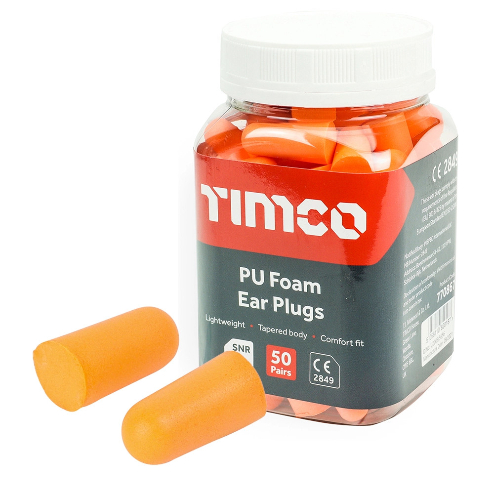Timco PU Foam Ear Plugs - Jar of 50 Pairs