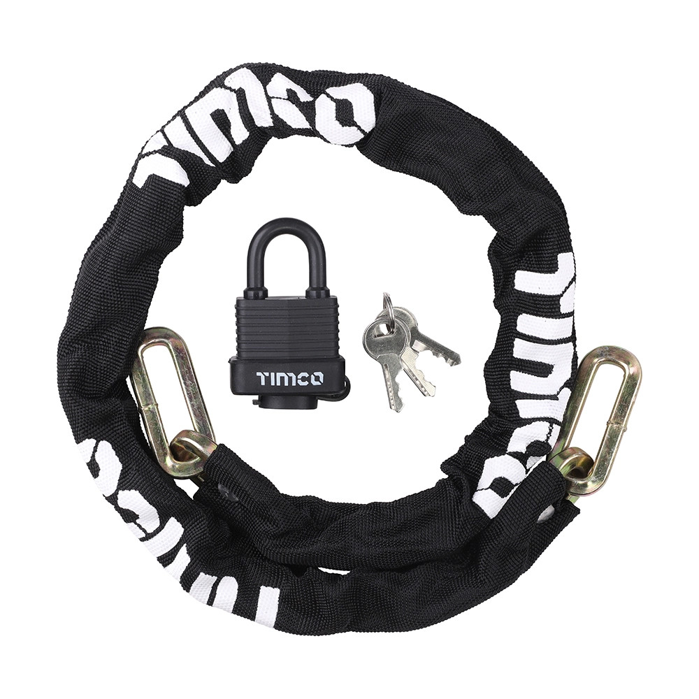 Timco Securtiy Chain & Weatherproof Padlock - 8.0mm x 1.0m