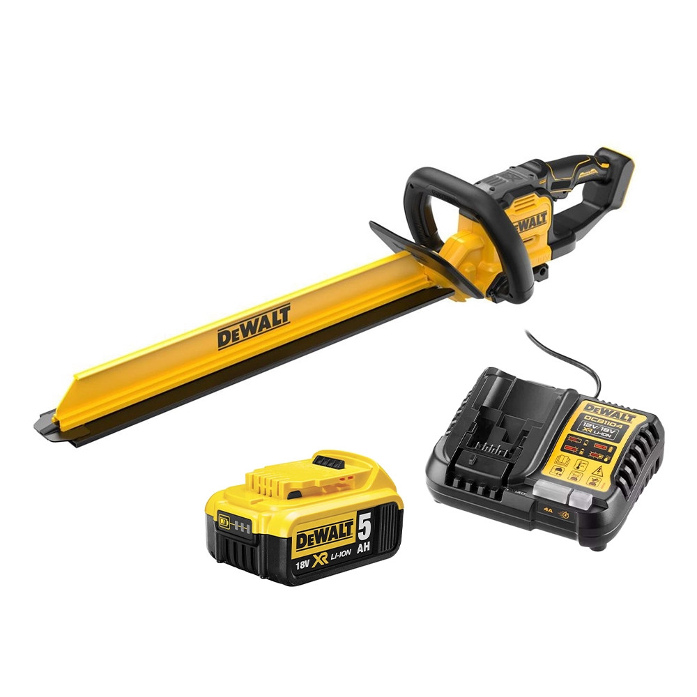 Dewalt DCMHT567N 18V XR Brushless 60cm Hedge Trimmer, 1x 5.0Ah & Charger