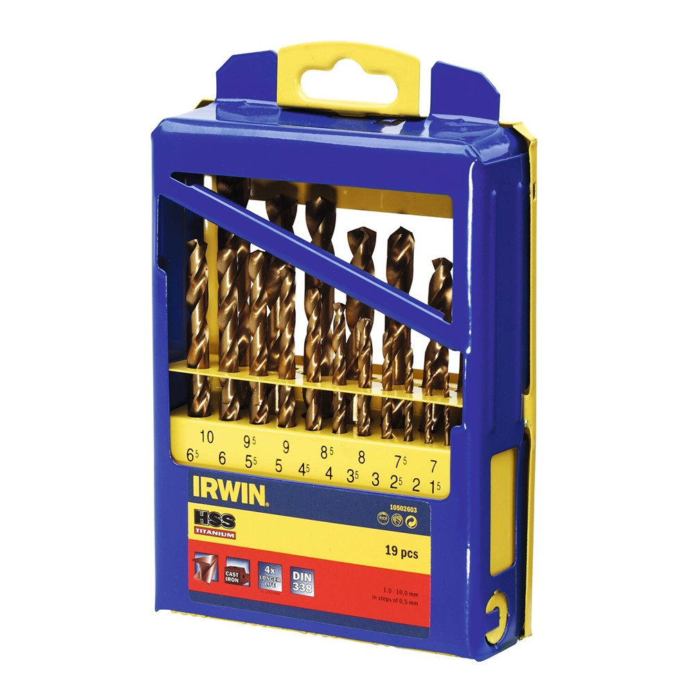 Irwin 19 Piece HSS Pro Tin Drill Bit Set