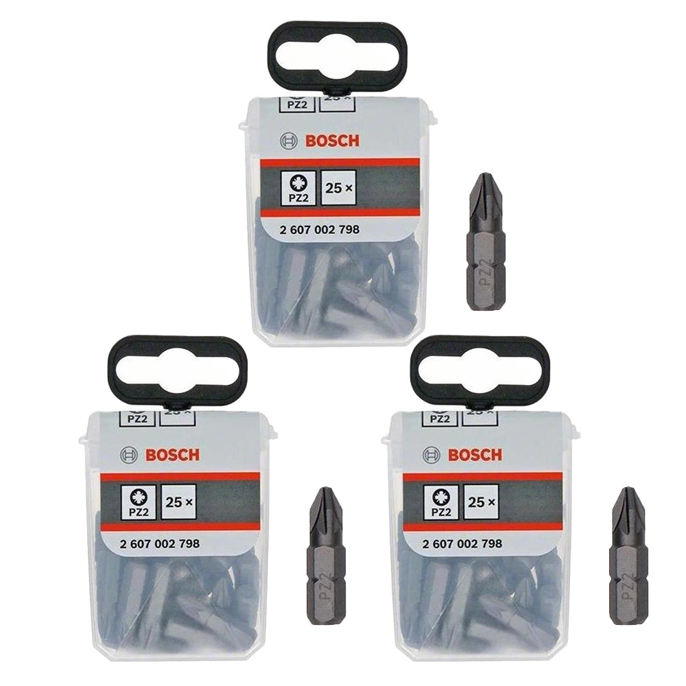 Bosch PH2 25mm Extra Hard Screwdriver Bits - Pack of 75