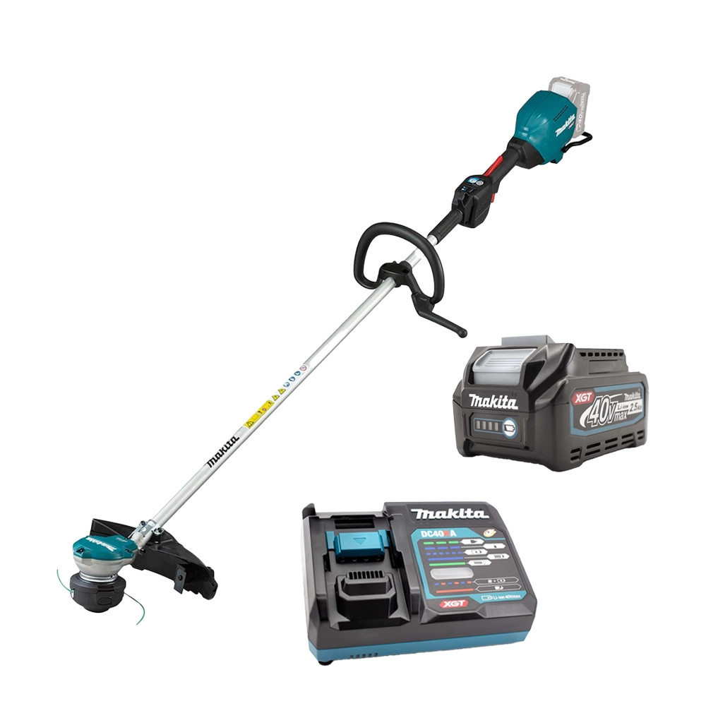 Makita UR003G 40V XGT Brushless Line Trimmer, 1x 2.5Ah Battery & Charger