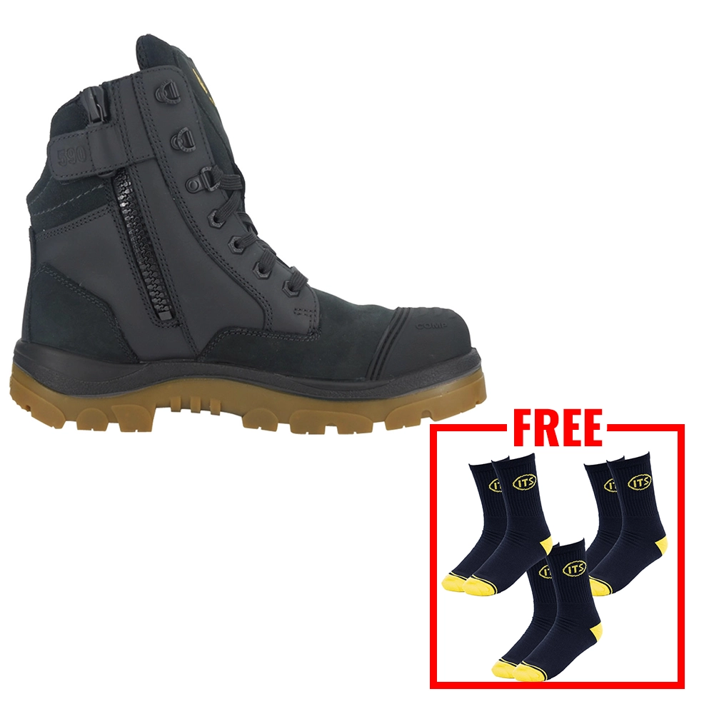 Steel Blue Southern Cross Zip Scuff Composite S3 Safety Boots - Black Amber
