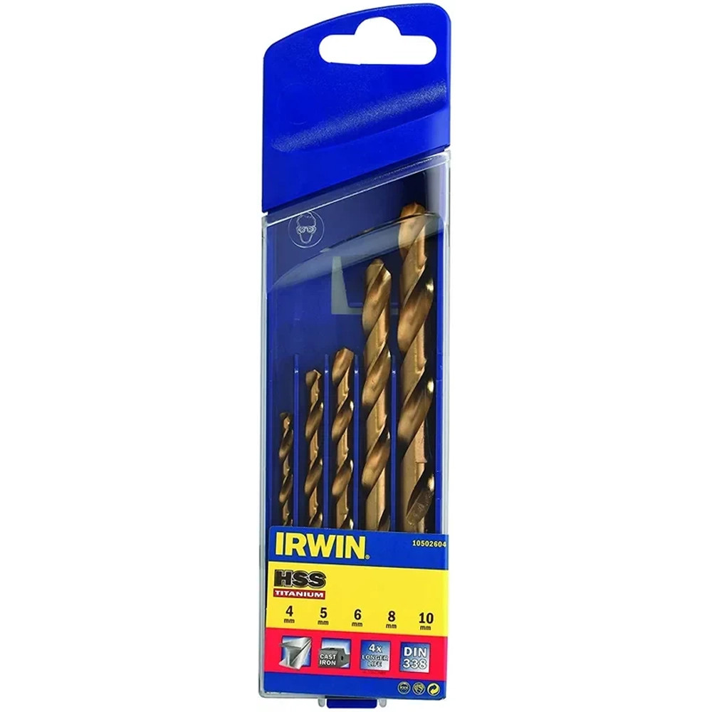 Irwin 5 Piece HSS Pro Titanium Drill Bit Set