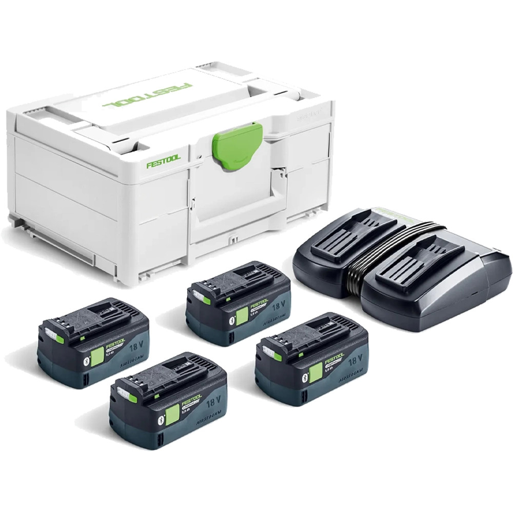Festool SYS Energy Set with 4x 5.0Ah High Power Batteries, Charger & Case