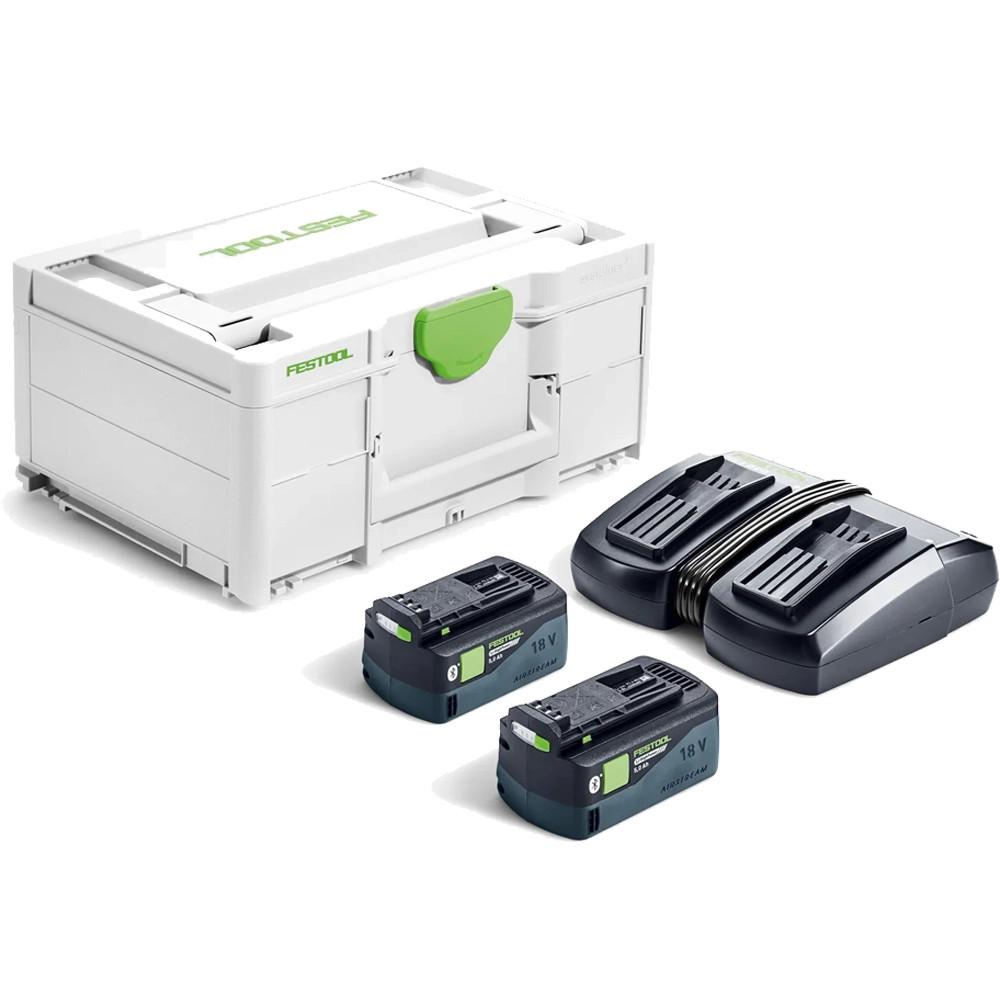 Festool SYS Energy Set with 2x HighPower 5.0Ah Batteries, Charger & Case