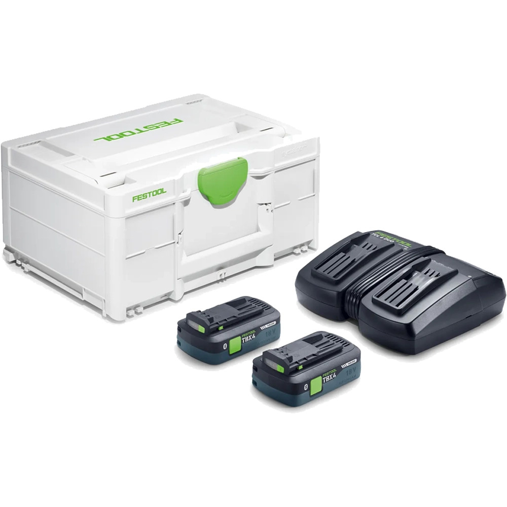 Festool SYS Energy Set with 2x Tabless 4.0Ah Batteries, Charger & Case