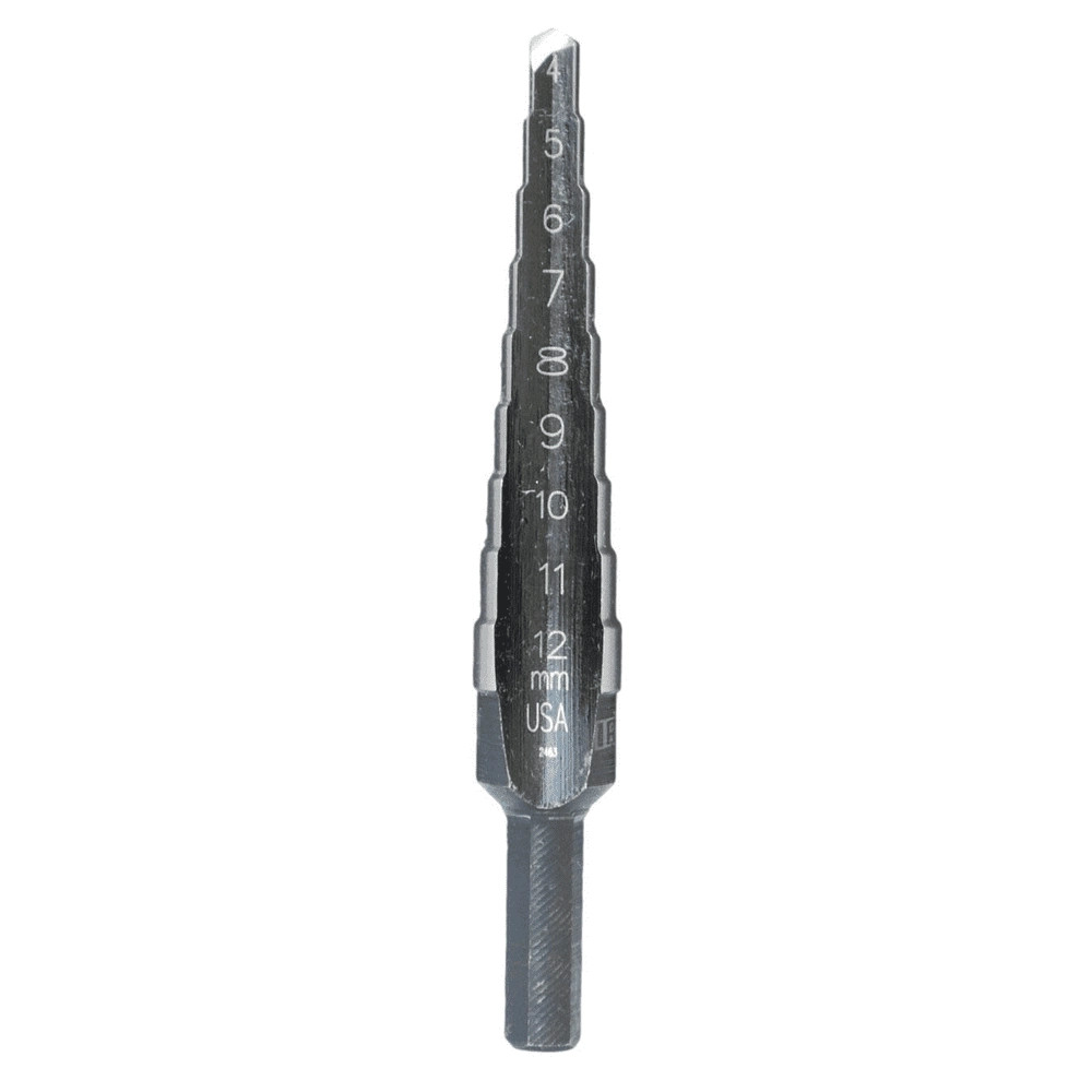 Irwin Unibit Step Drill Bit 9 Hole Sizes; 4.0 - 12mm