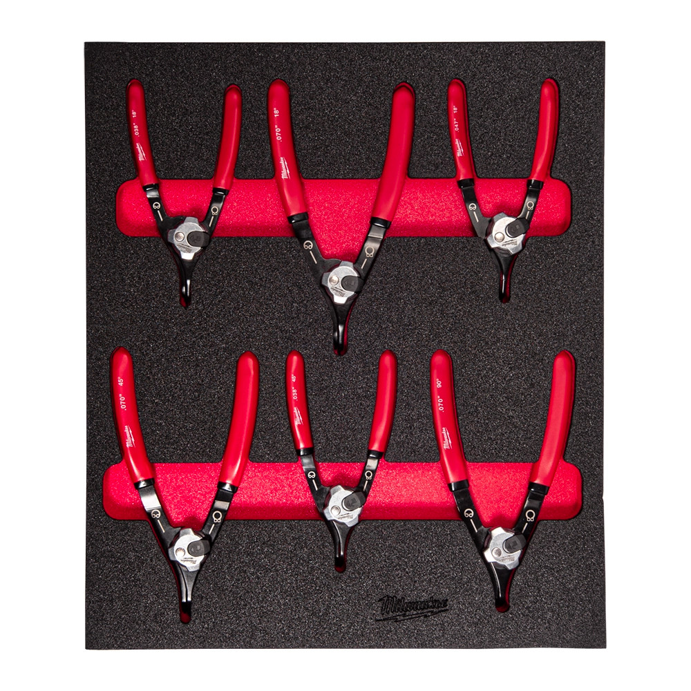 Milwaukee 6 Piece Circlip Pliers Set Foam Insert