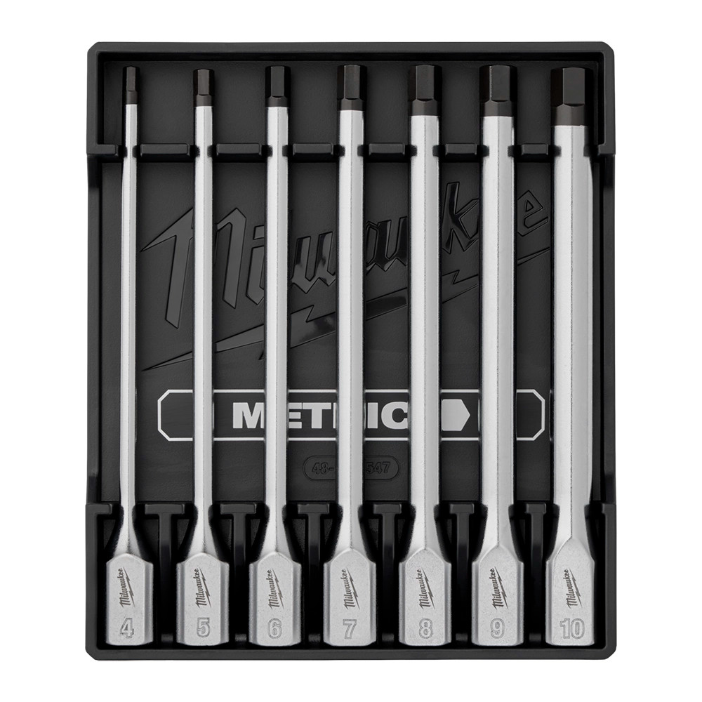 Milwaukee 7 Piece 3/8'' Sq. Metric Hex Long Bit Socket Set