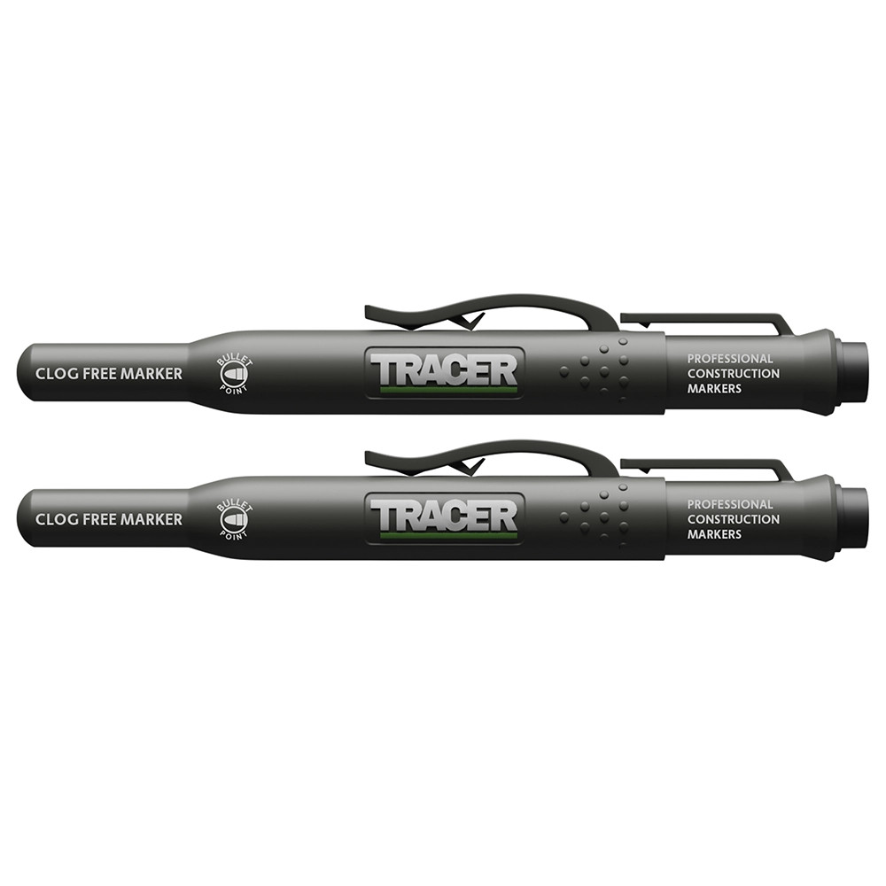 Tracer ACF1-2 Clog Free Black Markers - Pack of 2