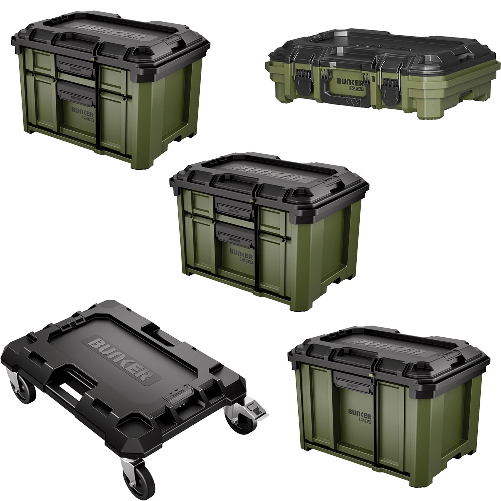 BUNKER Load-Up Stacking 5 Piece Drawer Trolley Tool Box Set