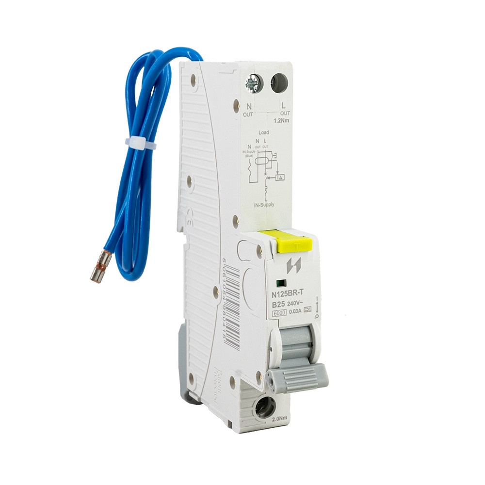 Navitas 25A 30mA 1P+N Type A SP RCBO - Tall
