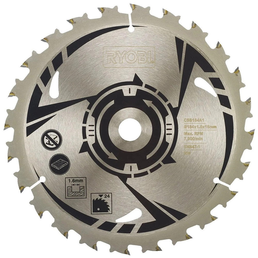 Ryobi CSB184A1 184mm x 16mm 24T Circular Saw Blade for Wood