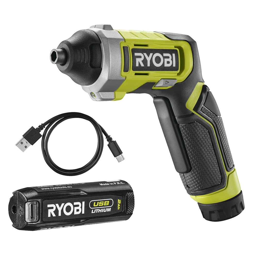 Ryobi RSD4-120T 4V USB Lithium ERGO Screwdriver with 1x 2.0Ah Battery
