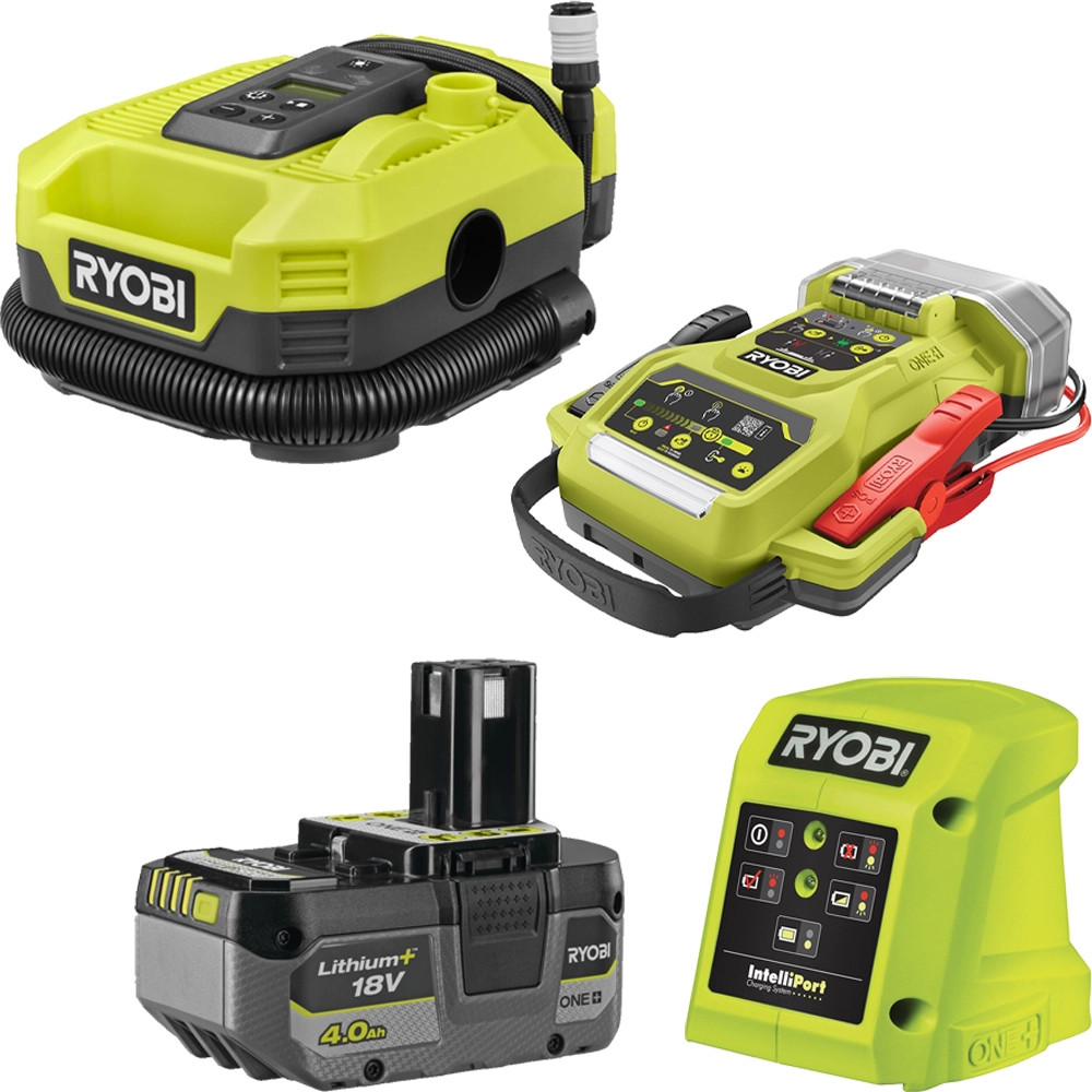 Ryobi RJSC18-0 18V ONE+ Jump Starter & RMI18-0 Multi Inflator Kit