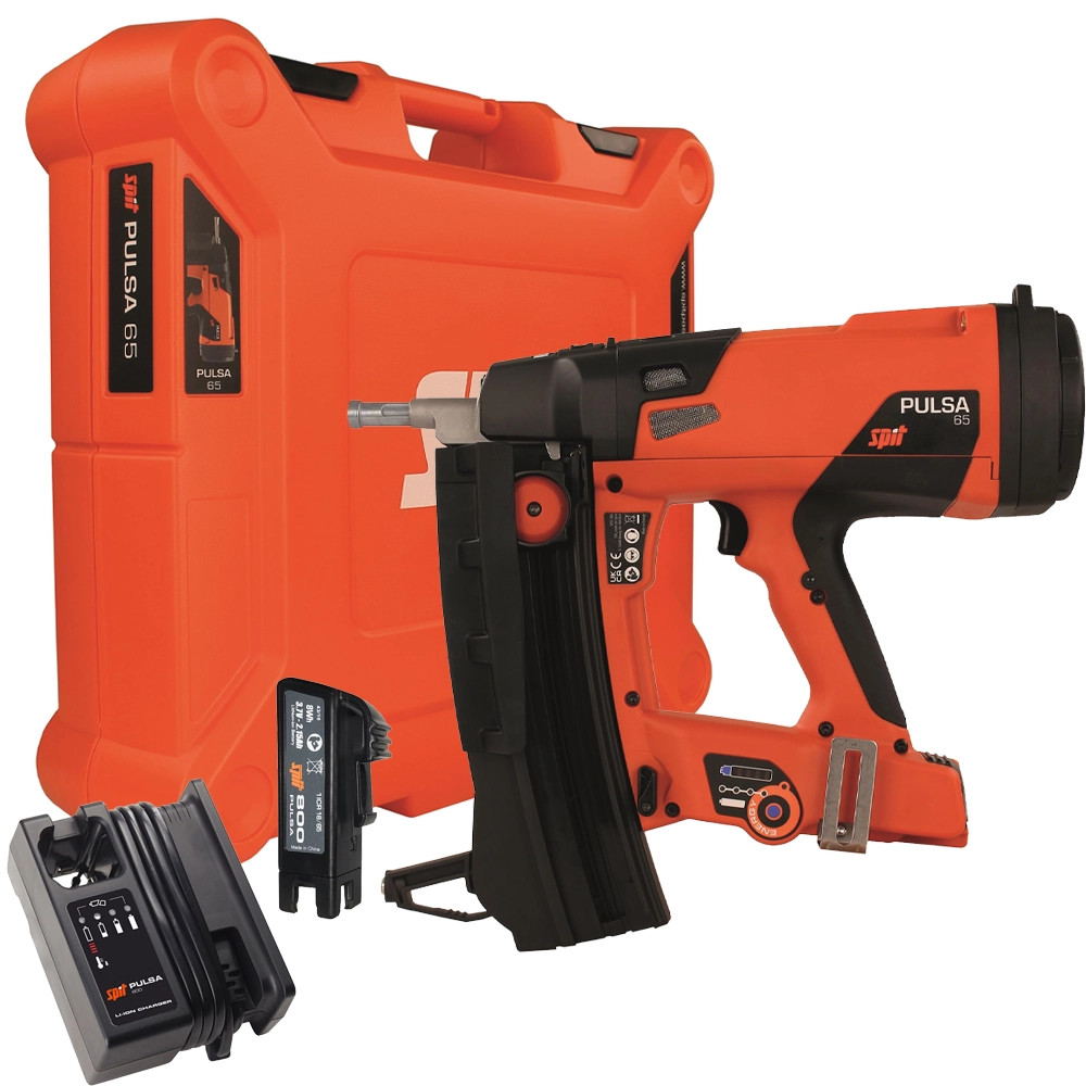 Spit Pulsa P65 Drywall Gas Straight Nail Gun, 1x 2.1Ah Battery, Charger & Case