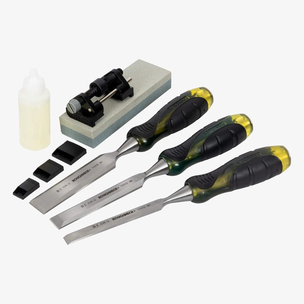 Roughneck 6 Piece Pro Series Bevel Edge Chisel & Sharpening Set