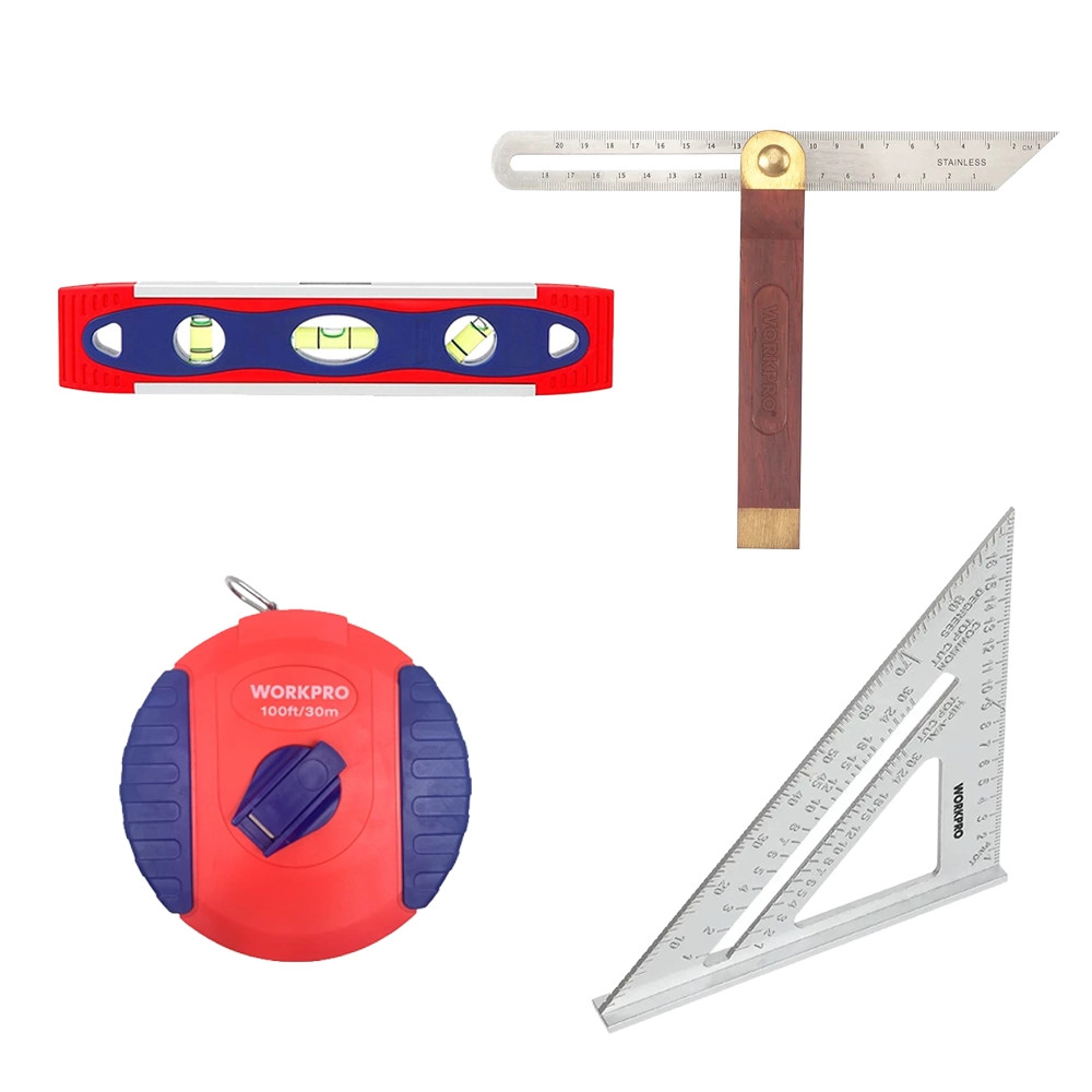 WORKPRO 4 Piece Measuring Tools Set