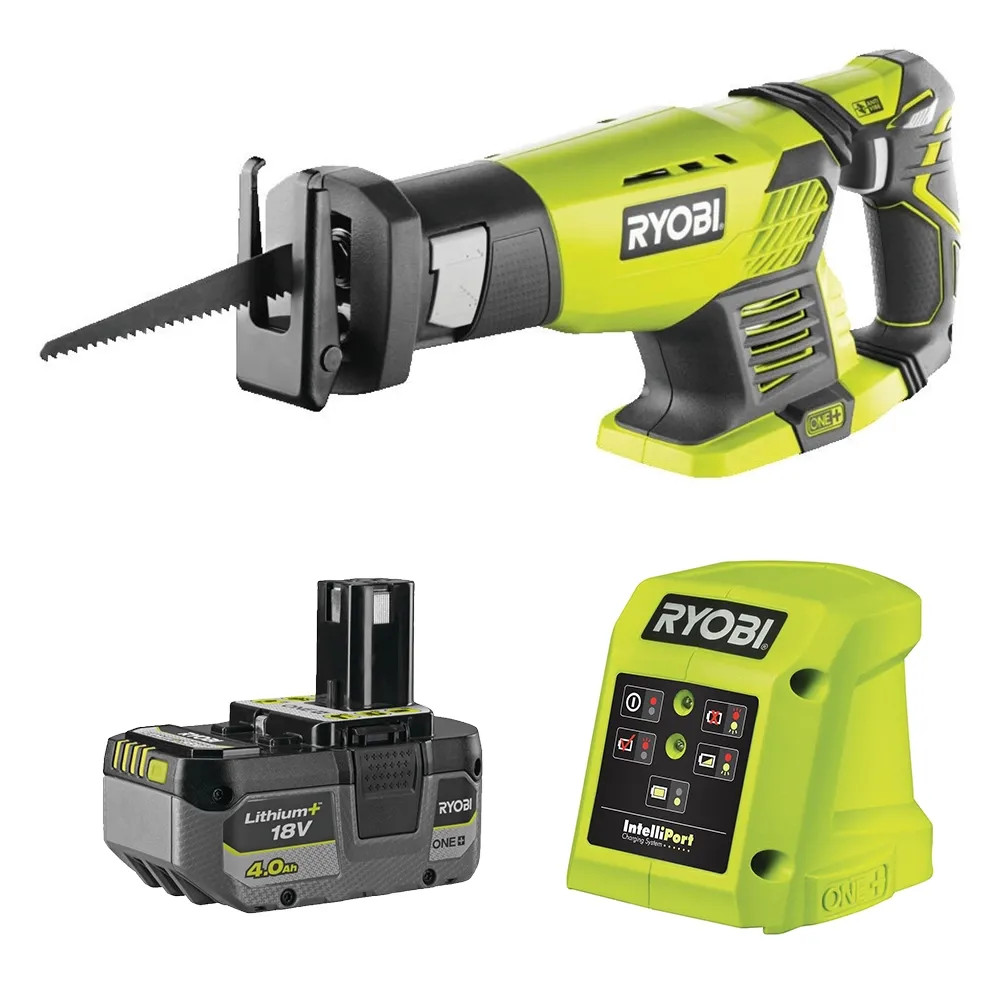 Ryobi RRS1801M 18V ONE+ Reciprocating Saw, 1x 4.0Ah Battery & Charger