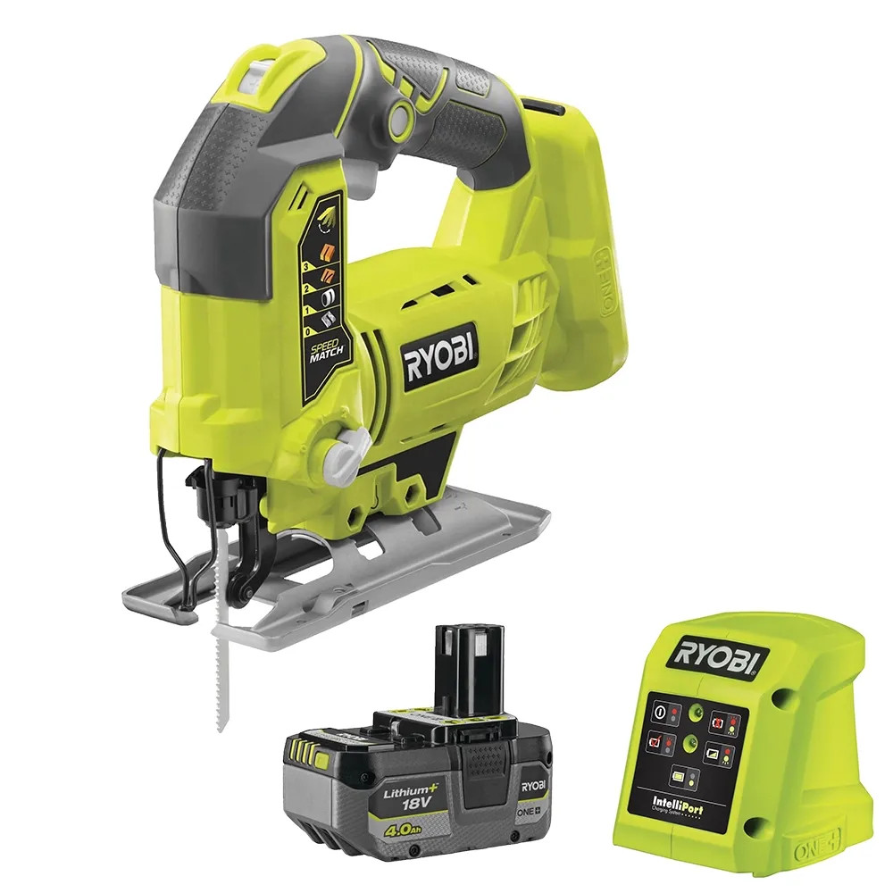 Ryobi R18JS-0 18V ONE+ Jigsaw, 1x 4.0Ah Battery & Charger