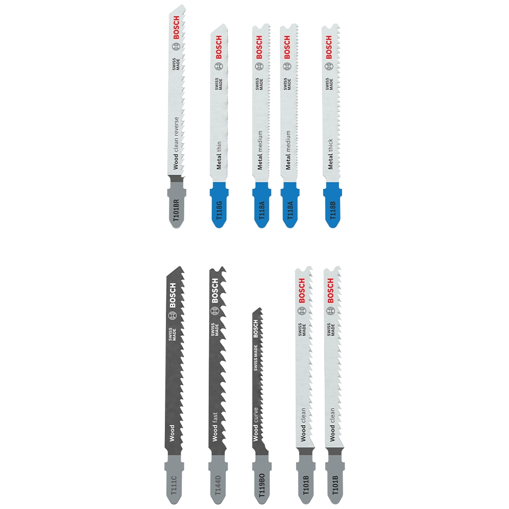 Bosch 10 Piece Wood and Metal Jigsaw Blade Set