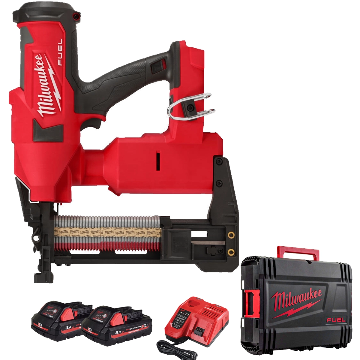 Milwaukee M18 FFUS-302C 18V FUEL Brushless Fencing Stapler, 2x 3.0Ah High Output Batteries, Charger & Case