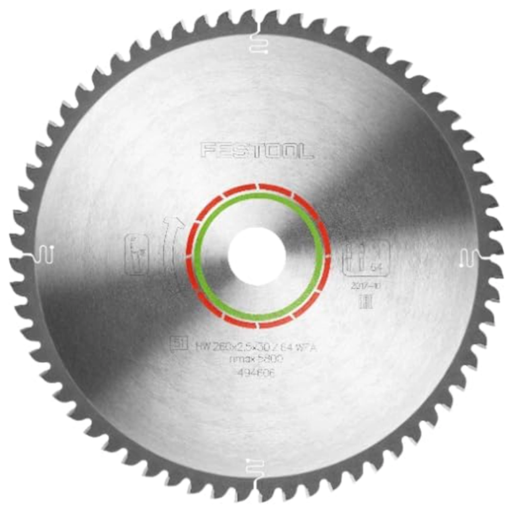 Festool 494606 260mm x 30mm 64T Laminate/HPL Saw Blade